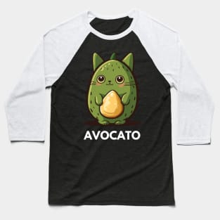 Avocado Cat Funny Baseball T-Shirt